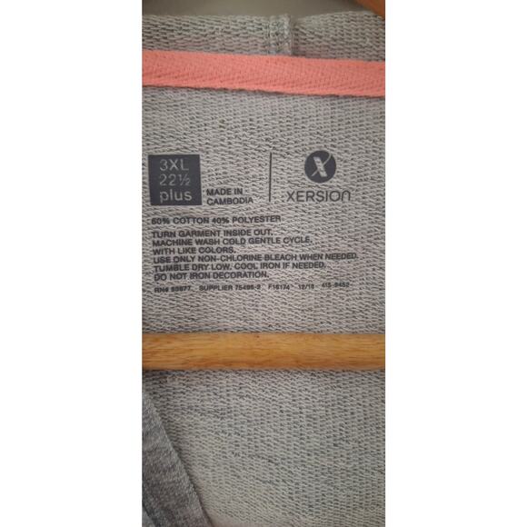 Girls Xcersion Plus Size 3X Rainbow Sleeve Gray Hoodie - Picture 4 of 4